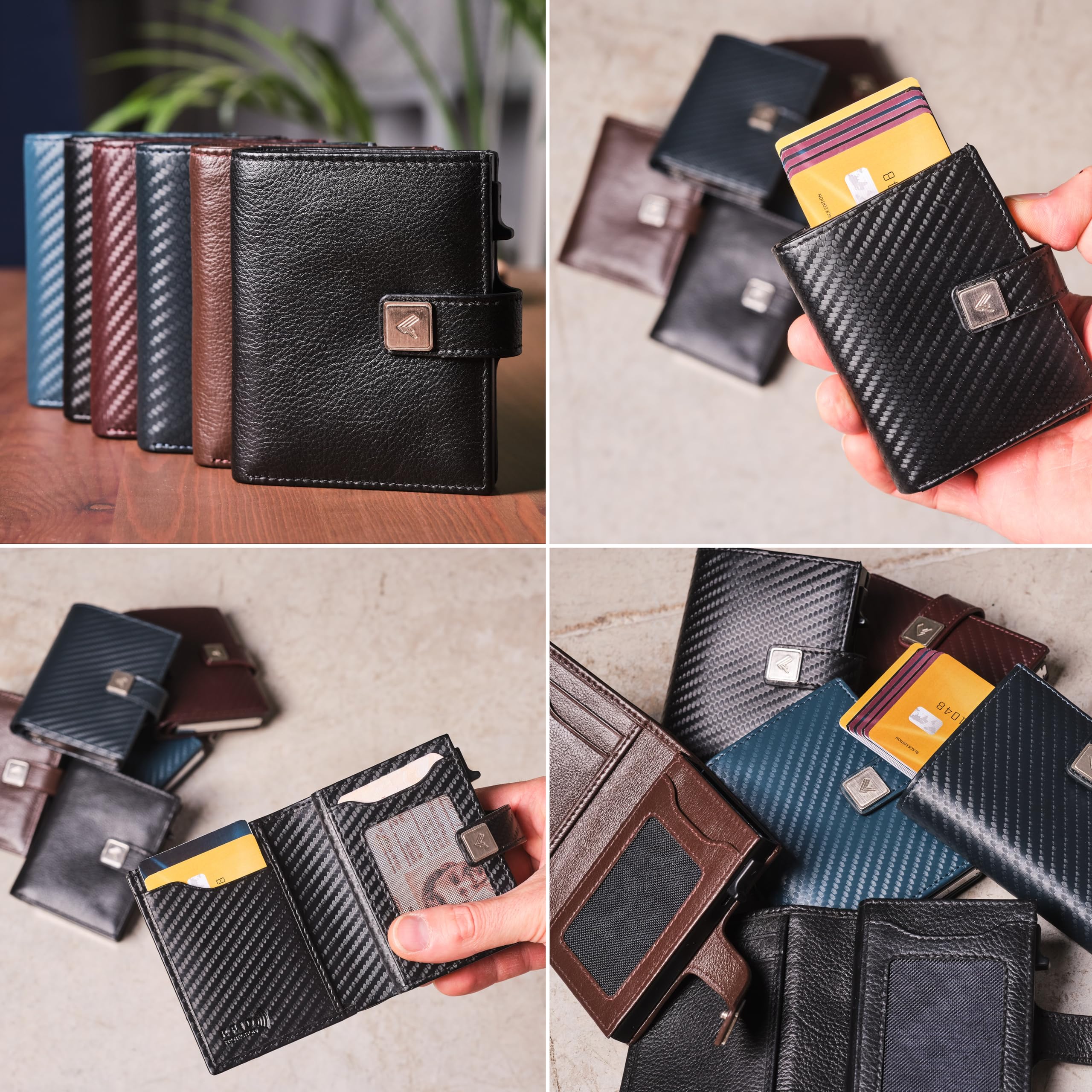 Carteras para Hombre Piel - Tarjetero Hombre RFID- Billeteras Hechas a Mano - Slim Wallet for Men - Porta Tarjetas Moderno - La Cartera Tarjetero Pequeño
