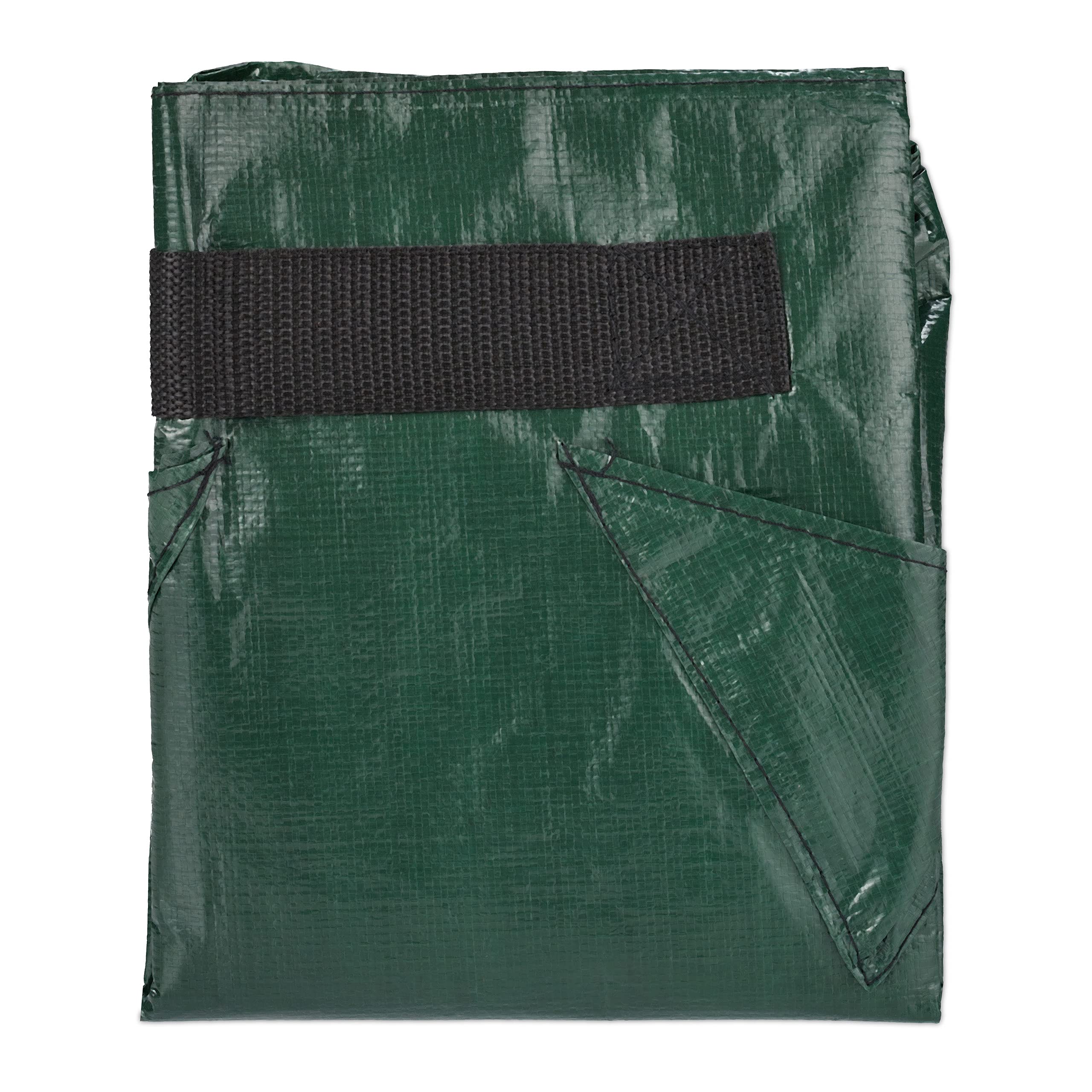 Relaxdays Sac de Plantation en Lot de 3, avec Fond perforé, 2 poignées, en Plastique, H x D : 44 x 33 cm, Vert foncé