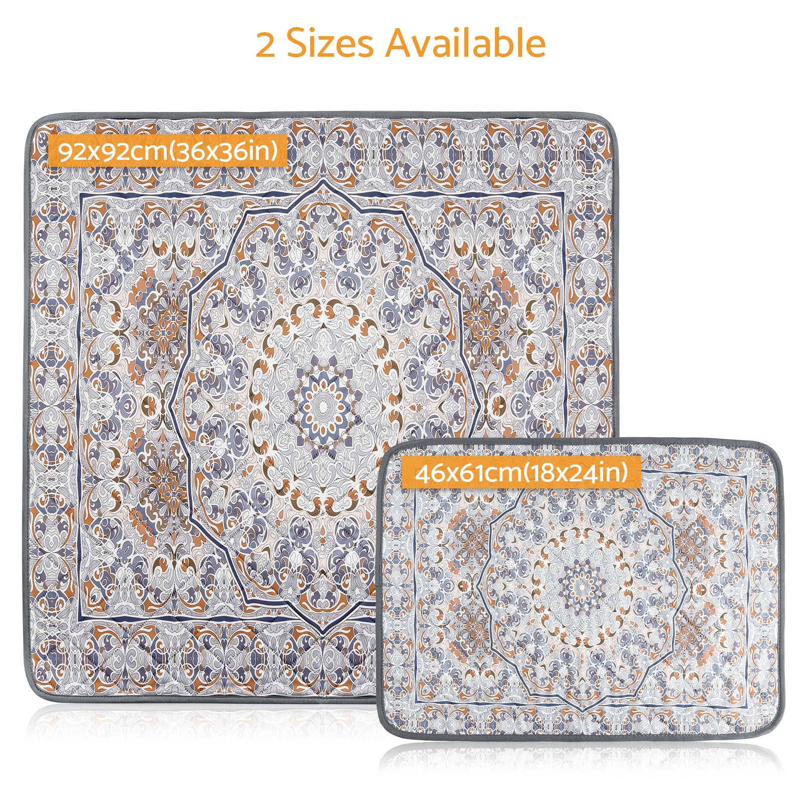 2PCS Tappetini Riutilizzabili per Cani, 92x92 cm, Assorbenti, Impermeabili, Antiscivolo e Lavabili, Cuscinetti Lavabili per l'addestramento dei Cani, Ideali per Gabbie, Pavimenti e Mobili