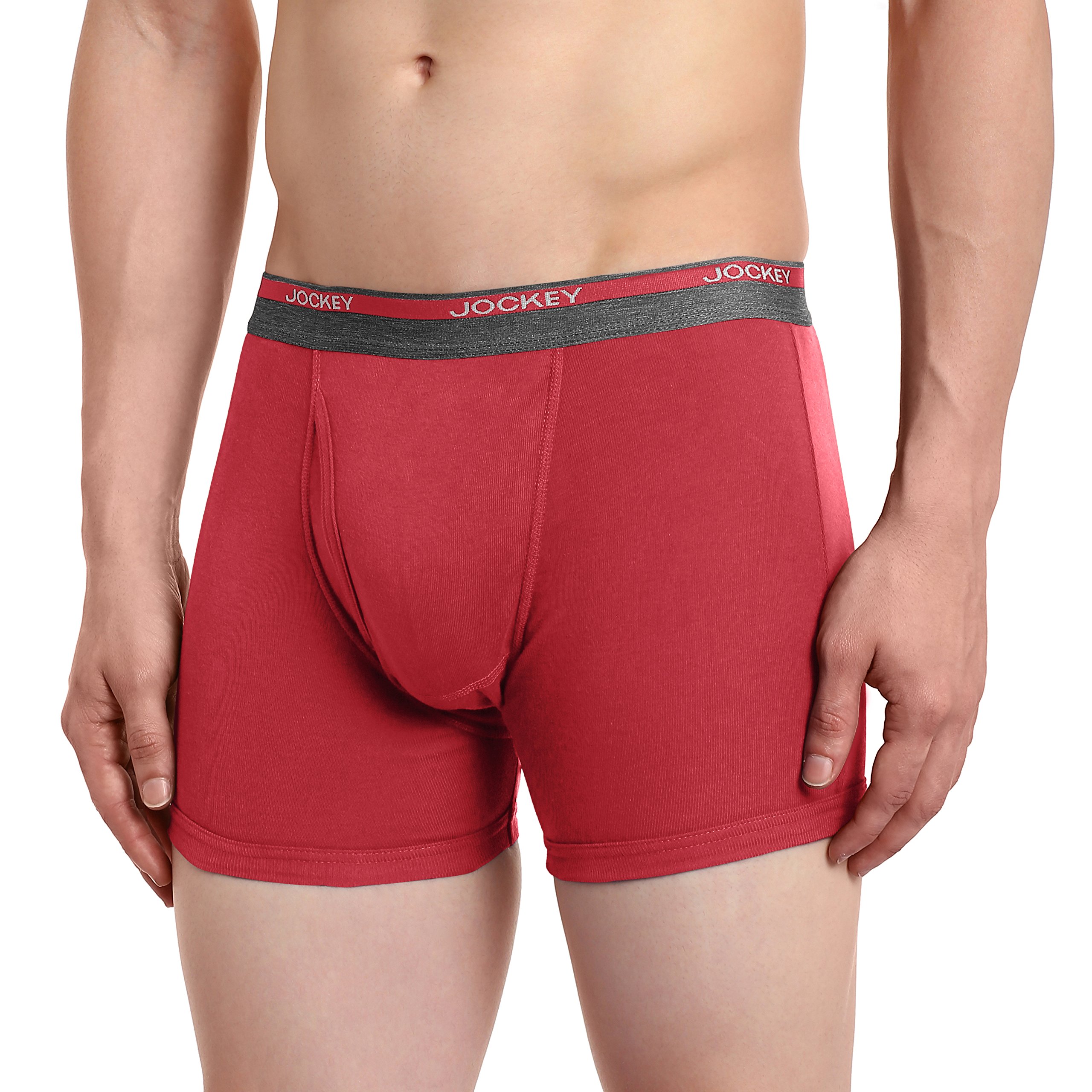 jockey Men's Cotton Boxer Brief (Red Wine,Large)-picture-13