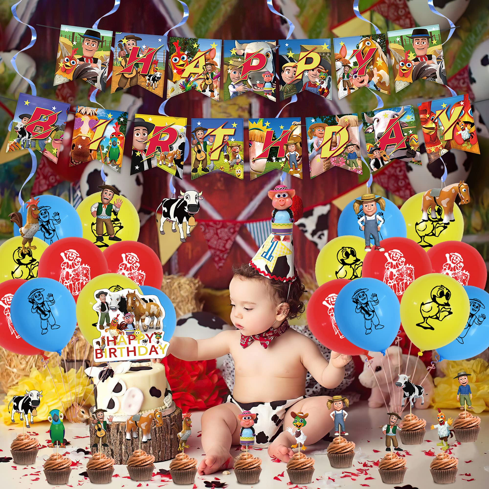 Buy 38 Pcs Zenon Farm Theme Birthday Party Decorations,Party Supply Set