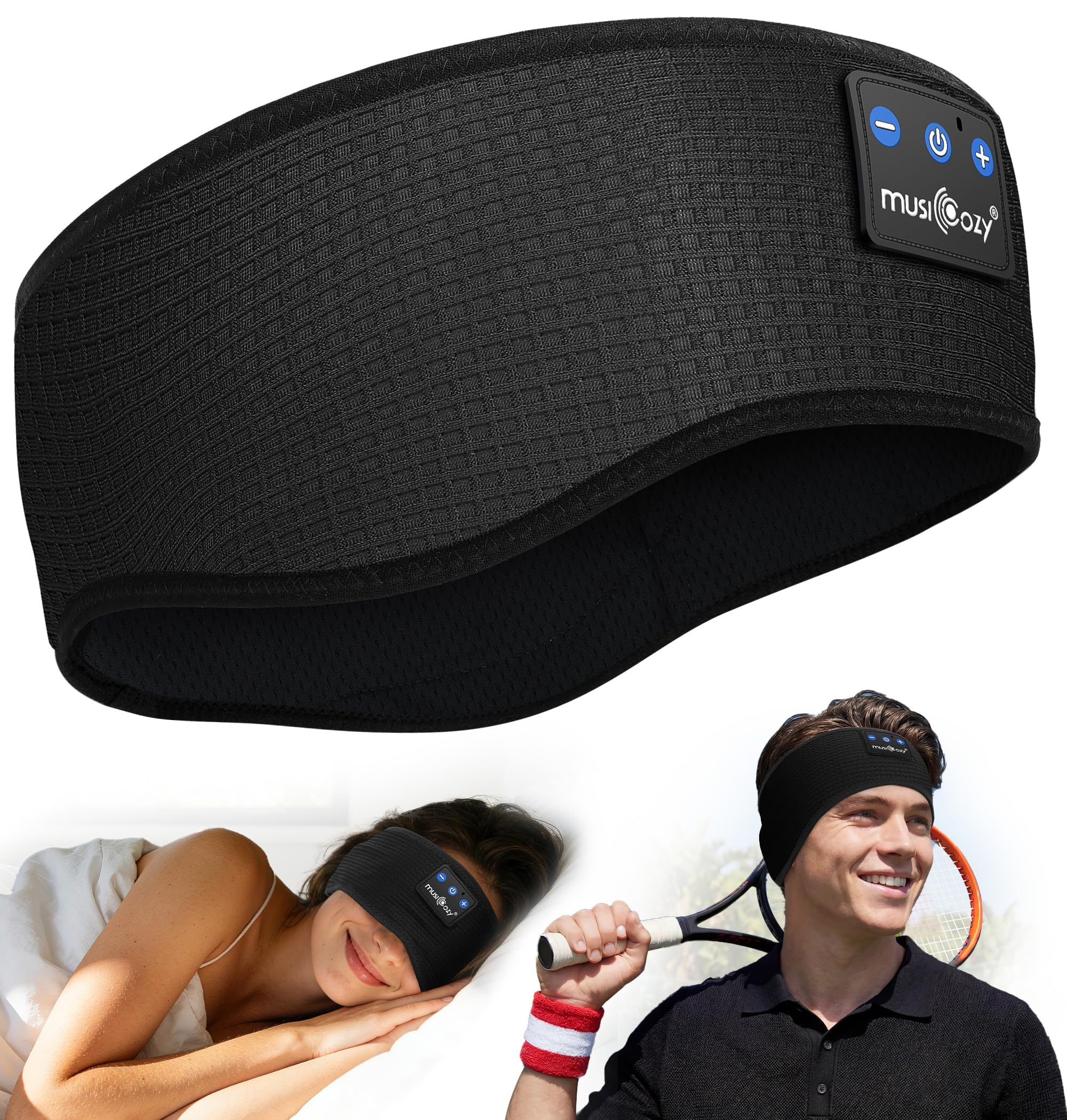 MUSICOZY Bluetooth Sleep Headphones Headband, Wireless Music Headband with Ultra-Thin Speakers, Soft Breathable Fabric for Sleeping, Running, Yoga, Travel, Relaxation, Gifts for Men & Women-image-32
