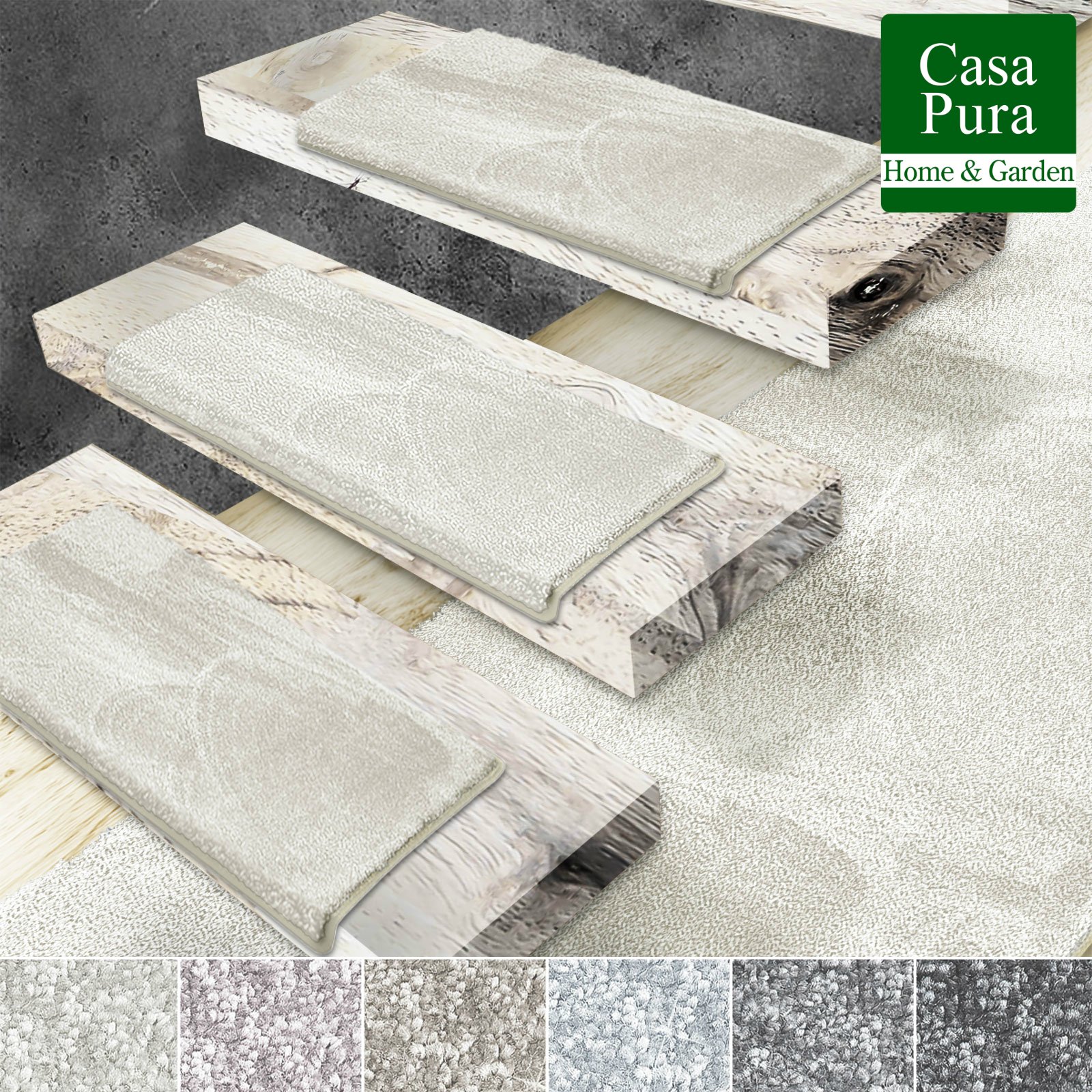 Tappetini per Scale Interne Esterne Copri Scalini Antiscivolo,Tappeti Gradini per Scale in Legno,Tappetini Pedate di Scala Lavabile,Tappeti Moquette Scale Impermeabili,Coprigradini Sicurezza 20x76cm