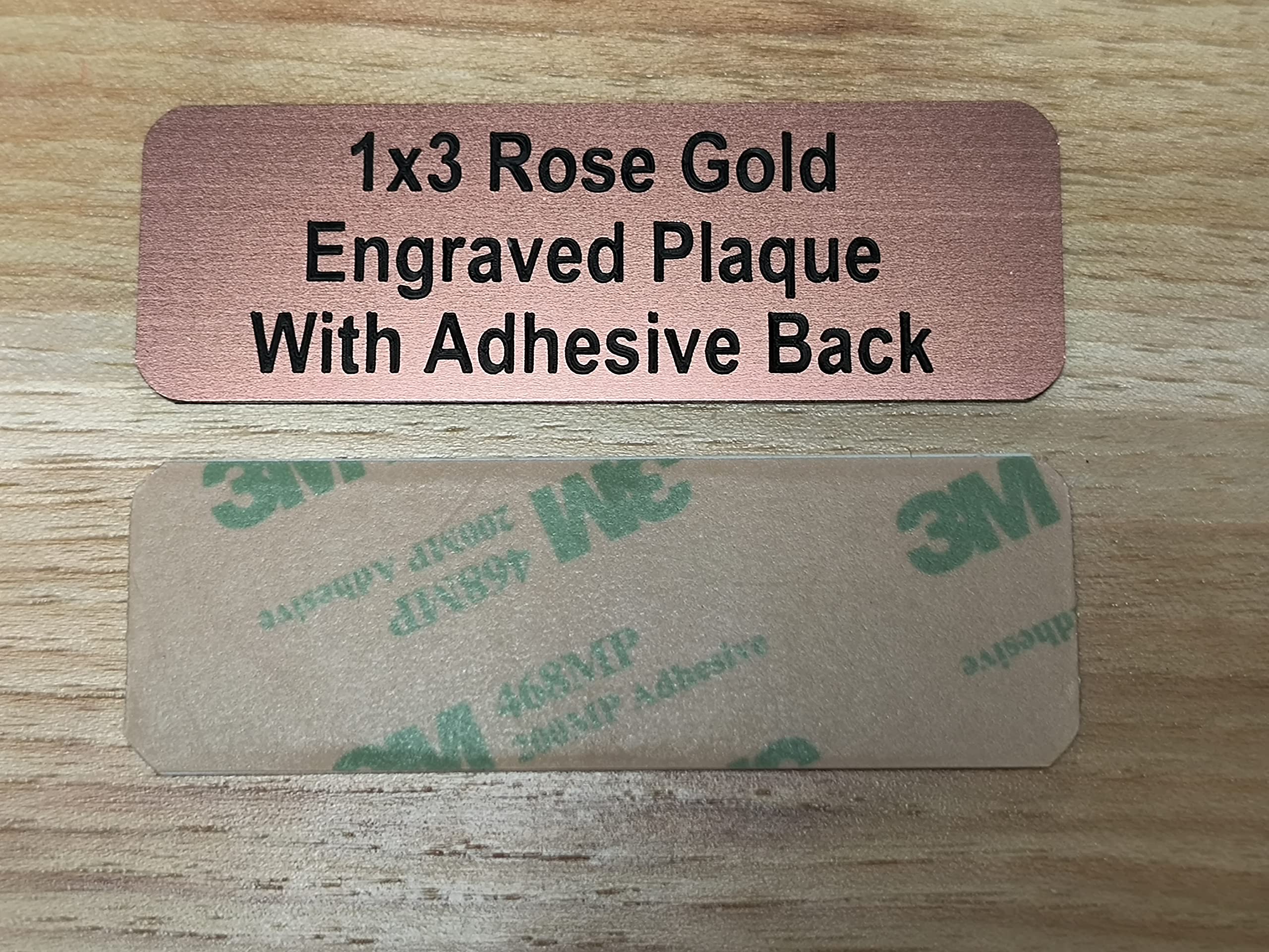Custom Engraved 1x3 Brushed Rose Gold Plate with Rounded Corners & Adhesive Backing | Great for Urns/Pet Memorials/Trophy Name Plaques/Small Business