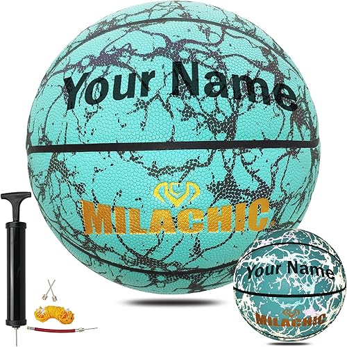 Personaliza pelotas de baloncesto personalizadas, personaliza el nombre, logotipo, texto, fotos en baloncesto, tamaño oficial 7 (29.5 pulgadas),