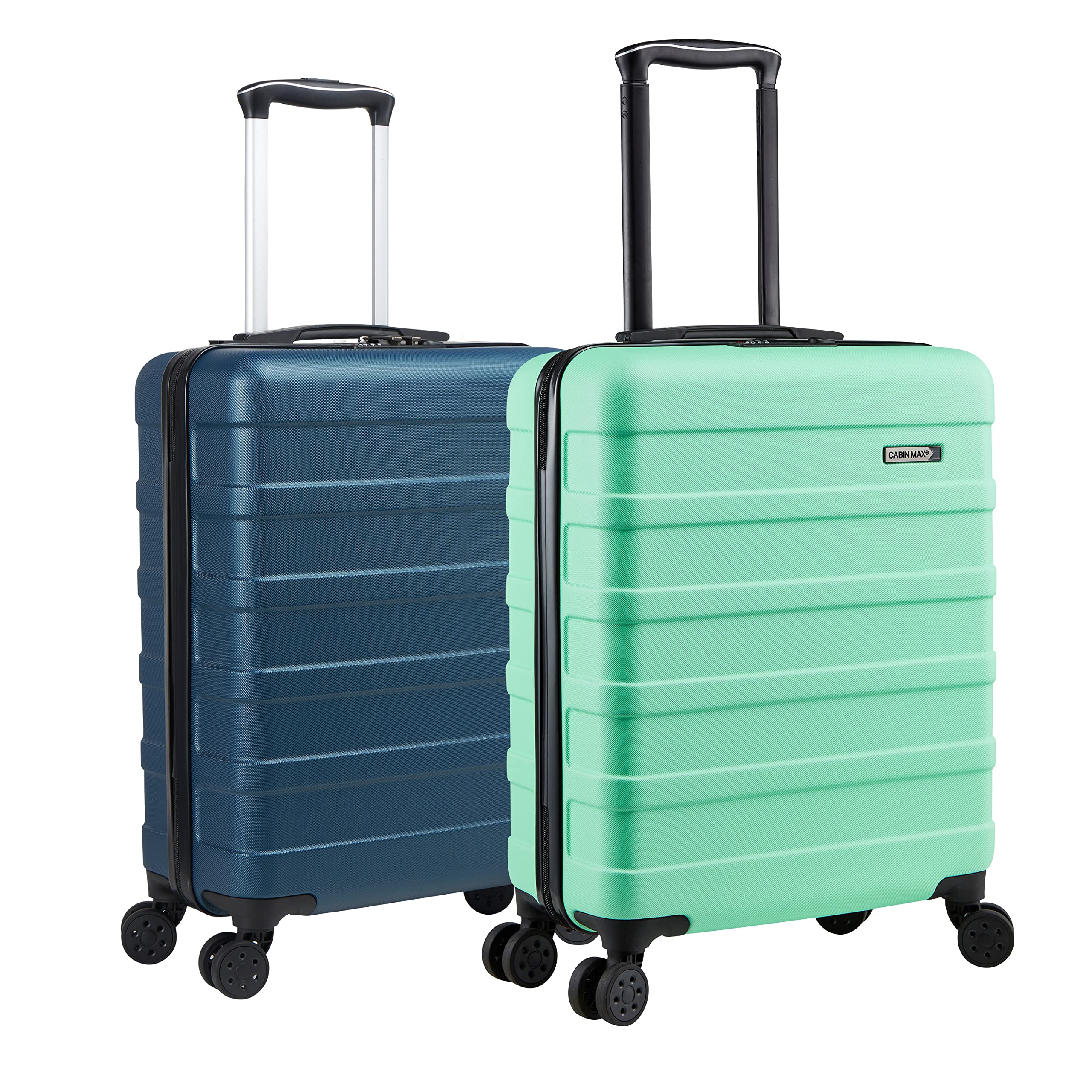 Cabin Max Anode Cabin Suitcase 55x40x20 Built in Lock, Lightweight, Hard  Shell, Wheels, Suitable for Ryanair, Easyjet, Jet Paid Carry on (Green