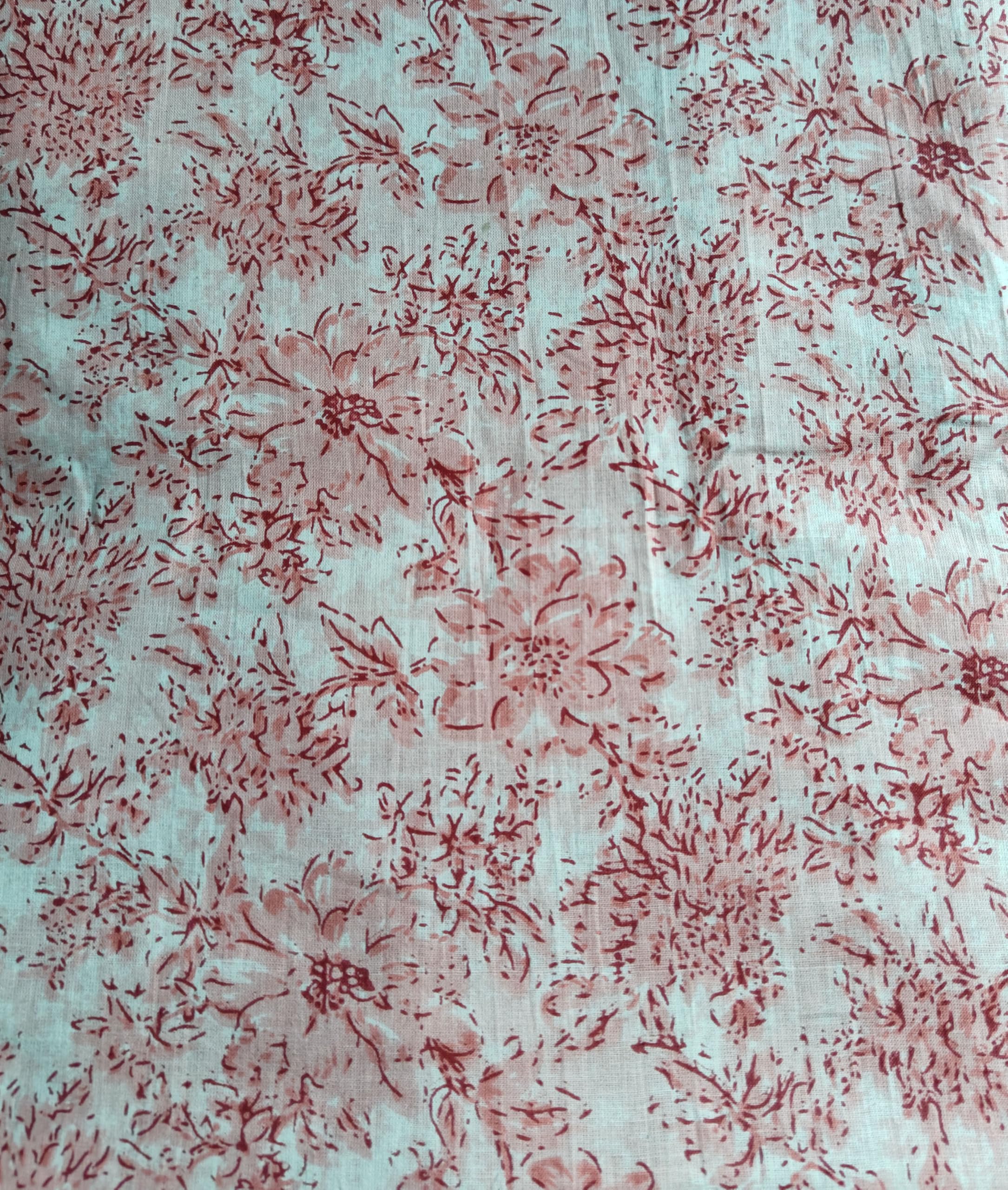 Fashionmart Cotton Fabric Material Sanganeri Printed Hand Print Cotton Fabric Print Women Dress Material Running Jaipuri Women Dress Material Kurtis Natural 43" Inches (5 Meter) 3