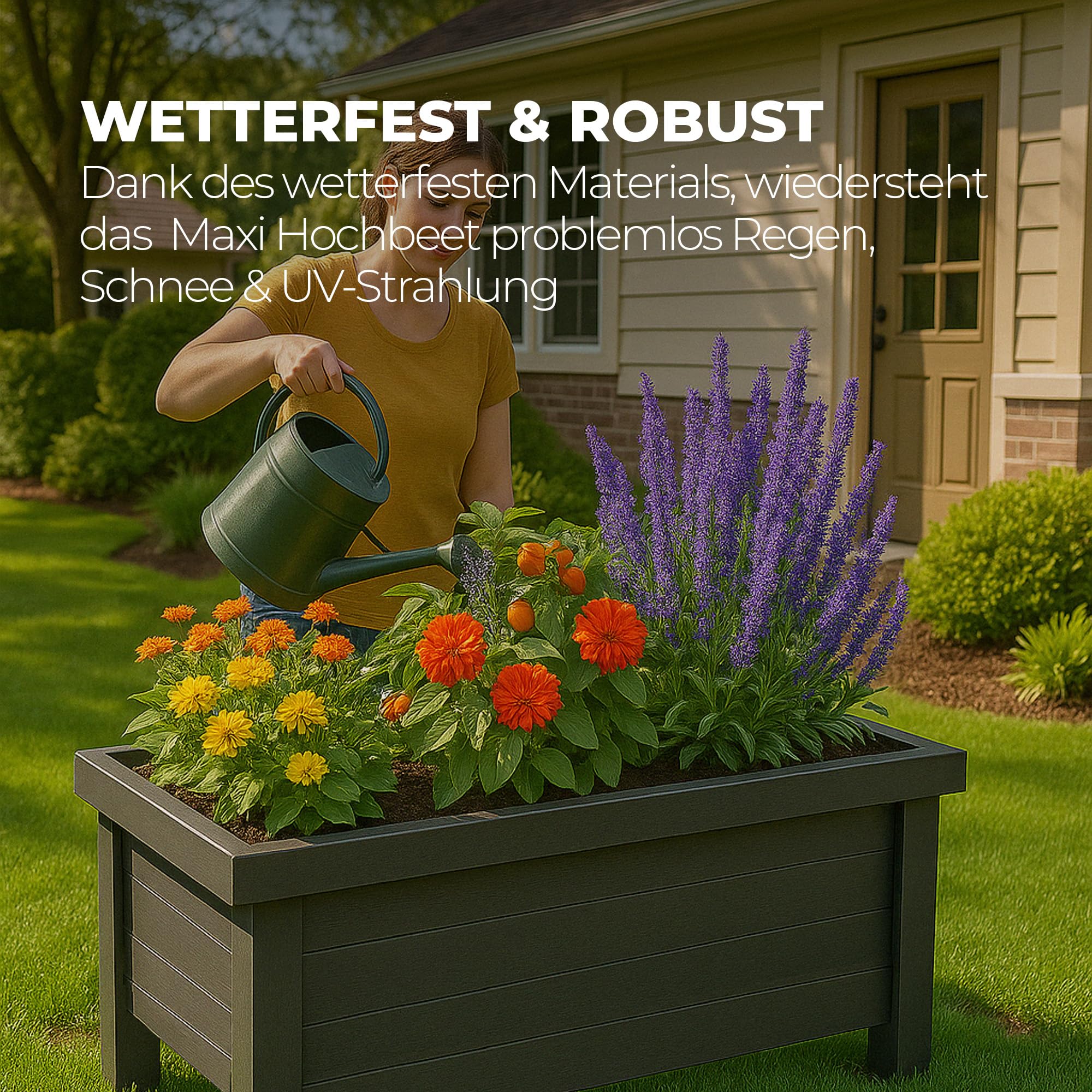 Bestlivings Maxi Hochbeet mit Haube 100x50x107cm, Frühbeet für Balkon und Garten mit Einstellbarer Belüftung, aus UV-beständig und wetterresistent