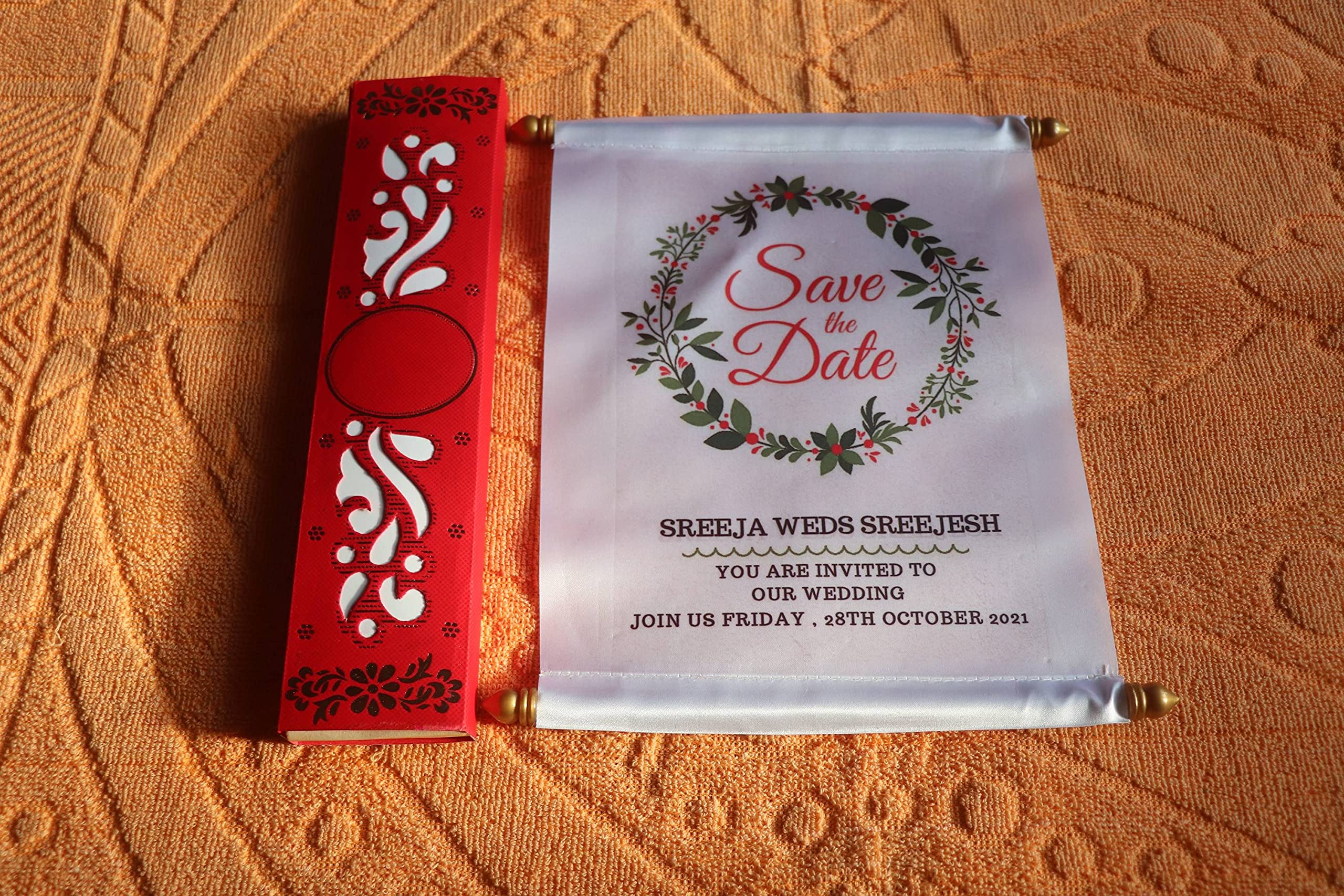 Buy Clicksandco Personalized Invitation Scroll for party supplies, Wedding Invitations Cards