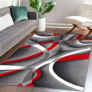 Persian Area Rugs 2305 Gray 5x7 Abstract Area Rug, 5 x 7 ft