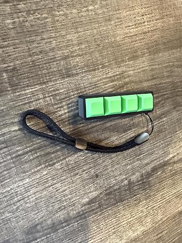 Miniatura 5 de Juguete para ansiedad con interruptor mecánico de cuatro botones  Juguete estimulante, alivio del estrés, TDAH (base negra, teclas verdes)