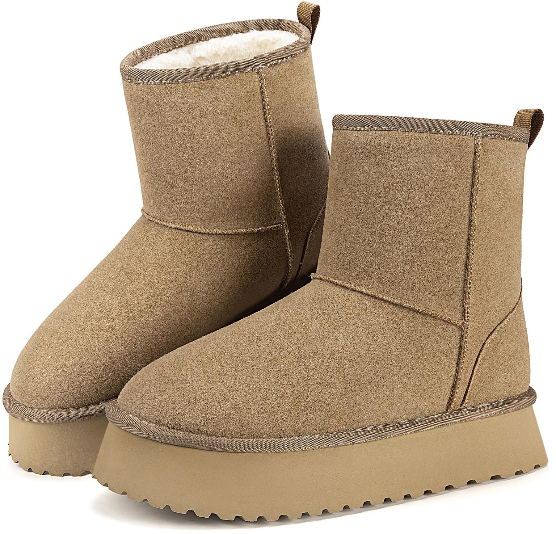 Mishansha Damen Boots Gefüttert Winter Warm Schneestiefel 36-42 EU | Winterschuhe, Winterstiefel, Rutschfeste, Outdoor, Alltag, 5cm Plateau-Sohle, Pantoffeln, Stabil