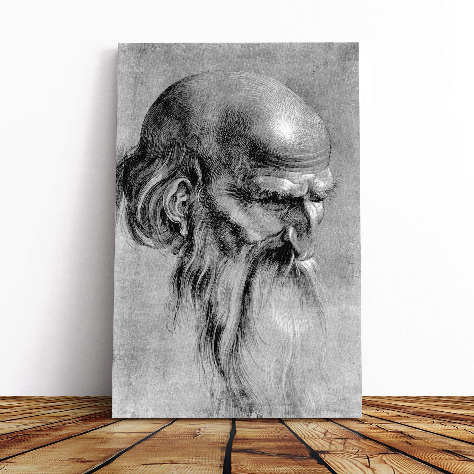 Albrecht Durer Head of an Apostle Canvas Print | Gallery Wrapped 30mm Frame Wall Art | 24x16 inches | Ready to Hang | Modern Picture | Living Room Bedroom Lounge Office