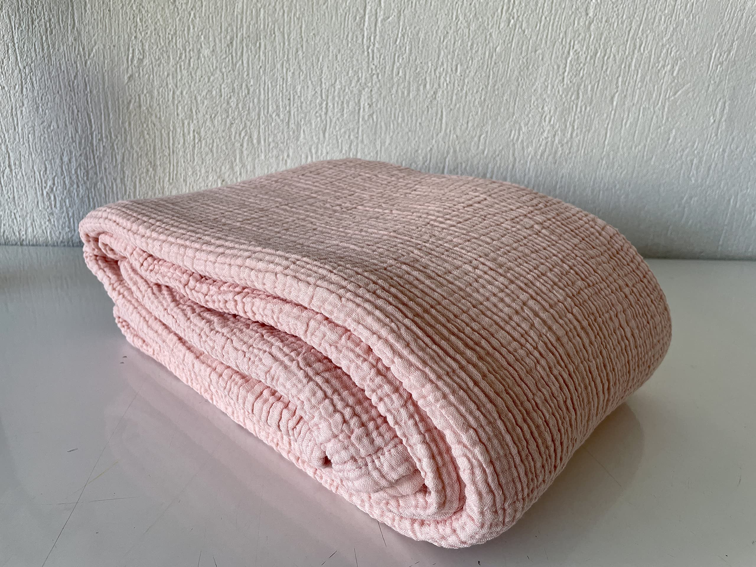 Coperta In Mussola Di Cotone Turco DEKADRON 4 Strati: Morbida E Reversibile - Bianco Con Fedele 50x90cm
