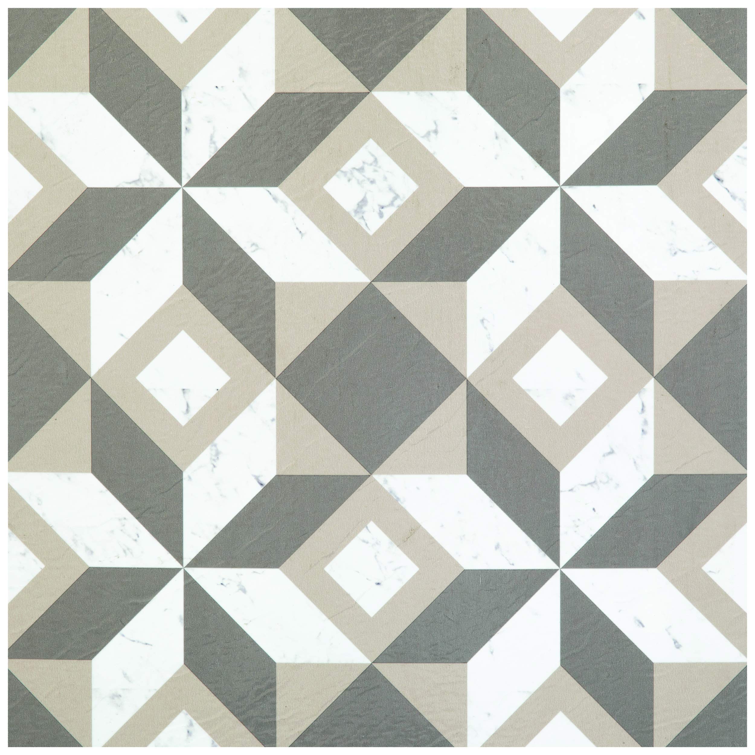 Retro Self Adhesive 12-Inch Vinyl Floor Tiles, 20 Tiles - 12" x 12", Prism Marble Pattern - Peel & Stick, DIY Flooring for Kitchen, Dining Room, Bedrooms & Bathrooms by Achim Home Decor