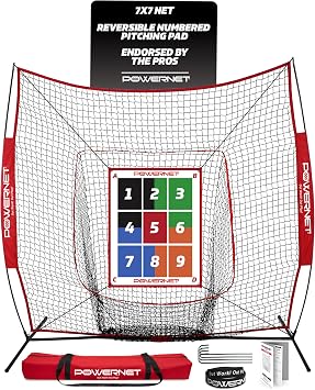 PowerNet Numbered Pitching Pad, Baseball Softball Target, Throwing Practice Gear, Lightweight for Easy Travel, Improve Command