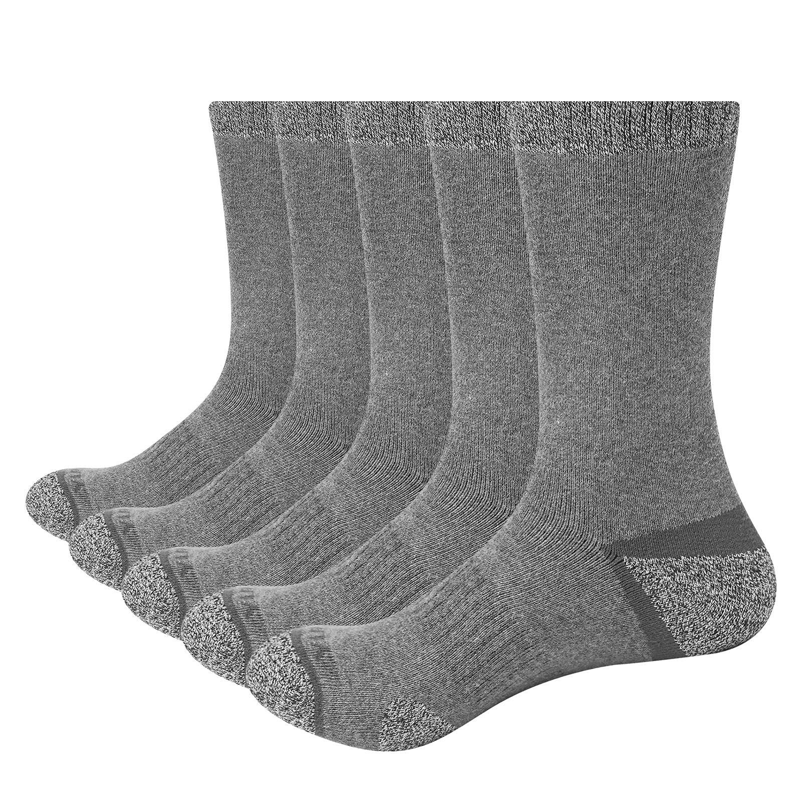 UKKO Calcetines de Hombre Hombres 5 Pares Negro Invierno Cómodo Grueso Cojín De Algodón Confort Calcetines Transpirables-1808Mix,L(Men 6.5-9.5 Us)