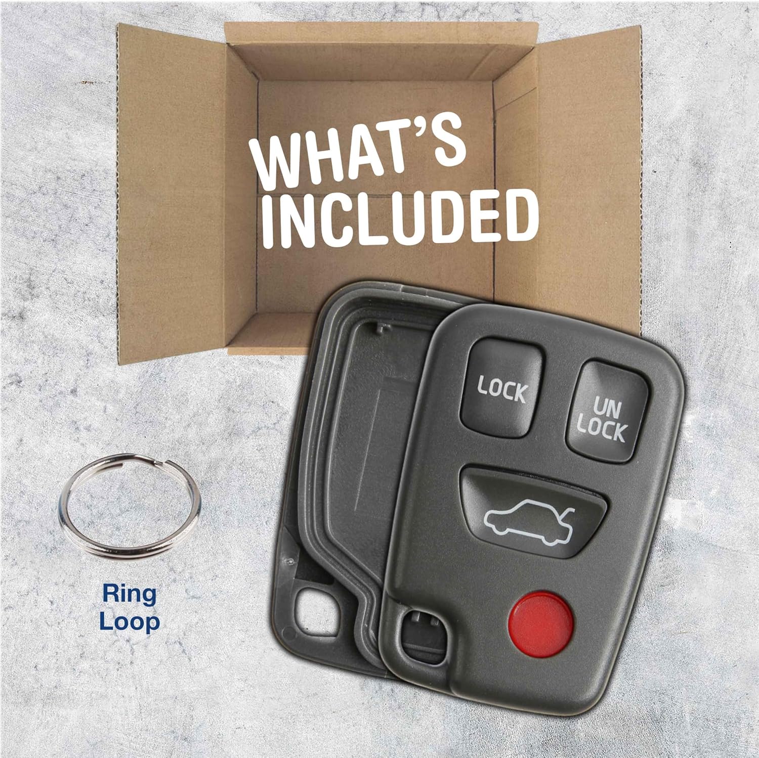 KeylessOption Keyless Entry Remote Case Shell Button Pad Outer Cover for HYQ1512J