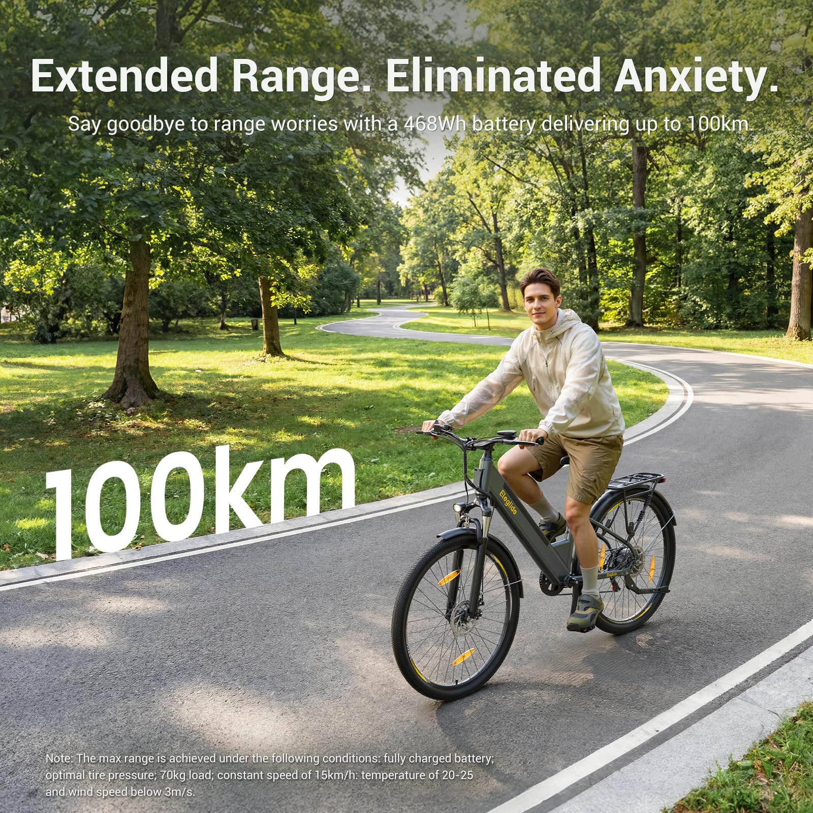 Eleglide Vélo électrique de Trekking T1 Step-Thru 27,5" Batterie Lithium 36V 13Ah 100km Moteur 250W 7 Vitesses Écran LCD