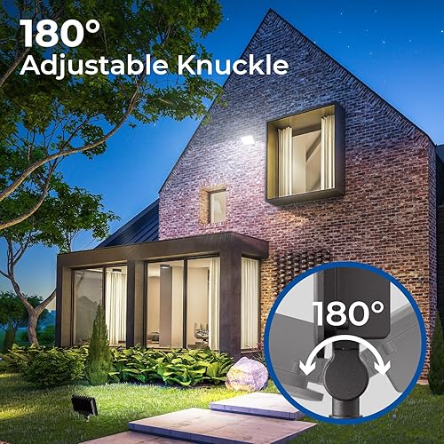 Miniatura 5 de CINOTON Luces LED de inundación de 120 W para exteriores, IP65 impermeables, luces de pared de seguridad exterior con articulación de 180, 16800LM