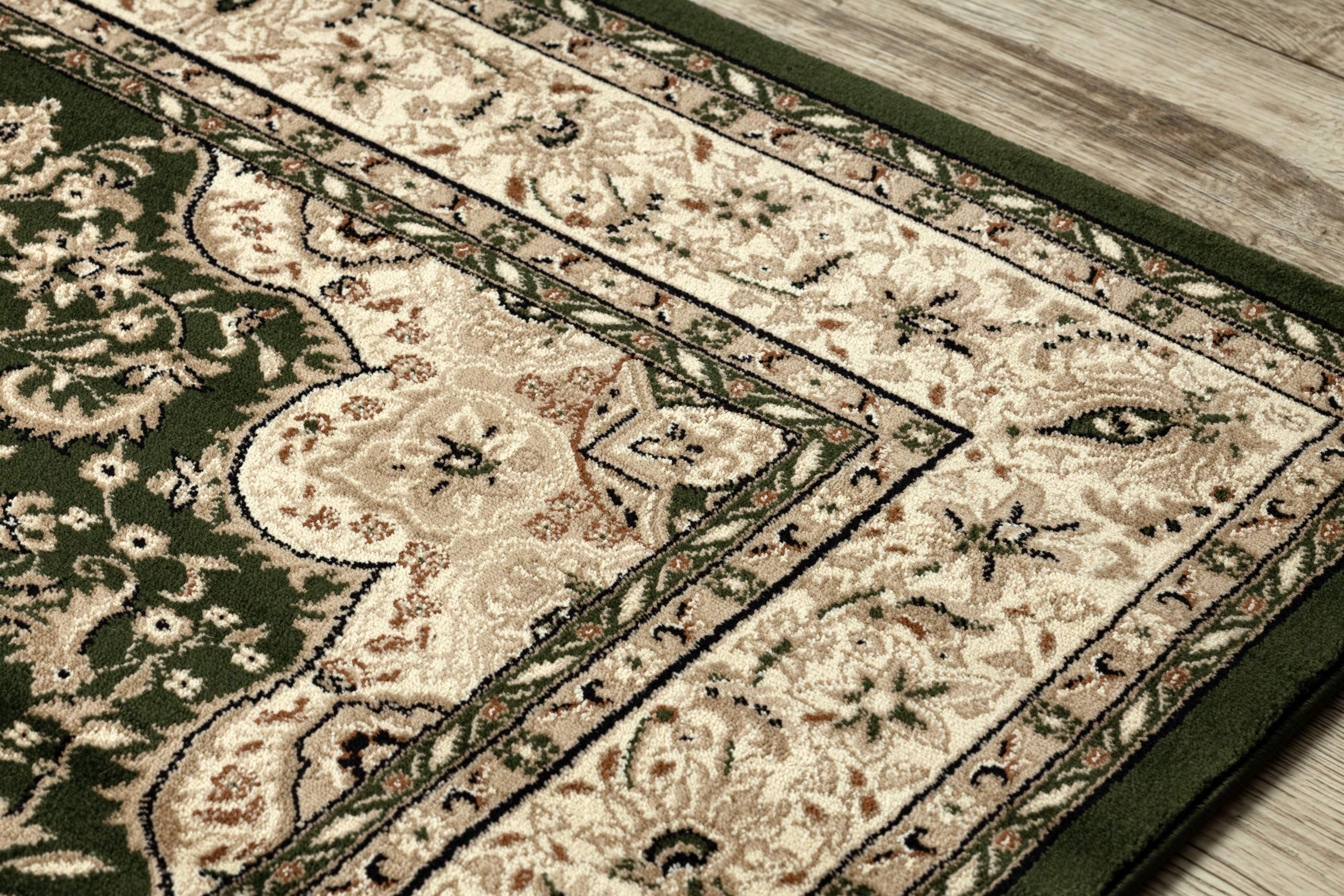 rugsx Tappeto classico ROYAL AGY - tappeto morbido per soggiorno, camera da letto e corridoio verde scuro 200x400 cm
