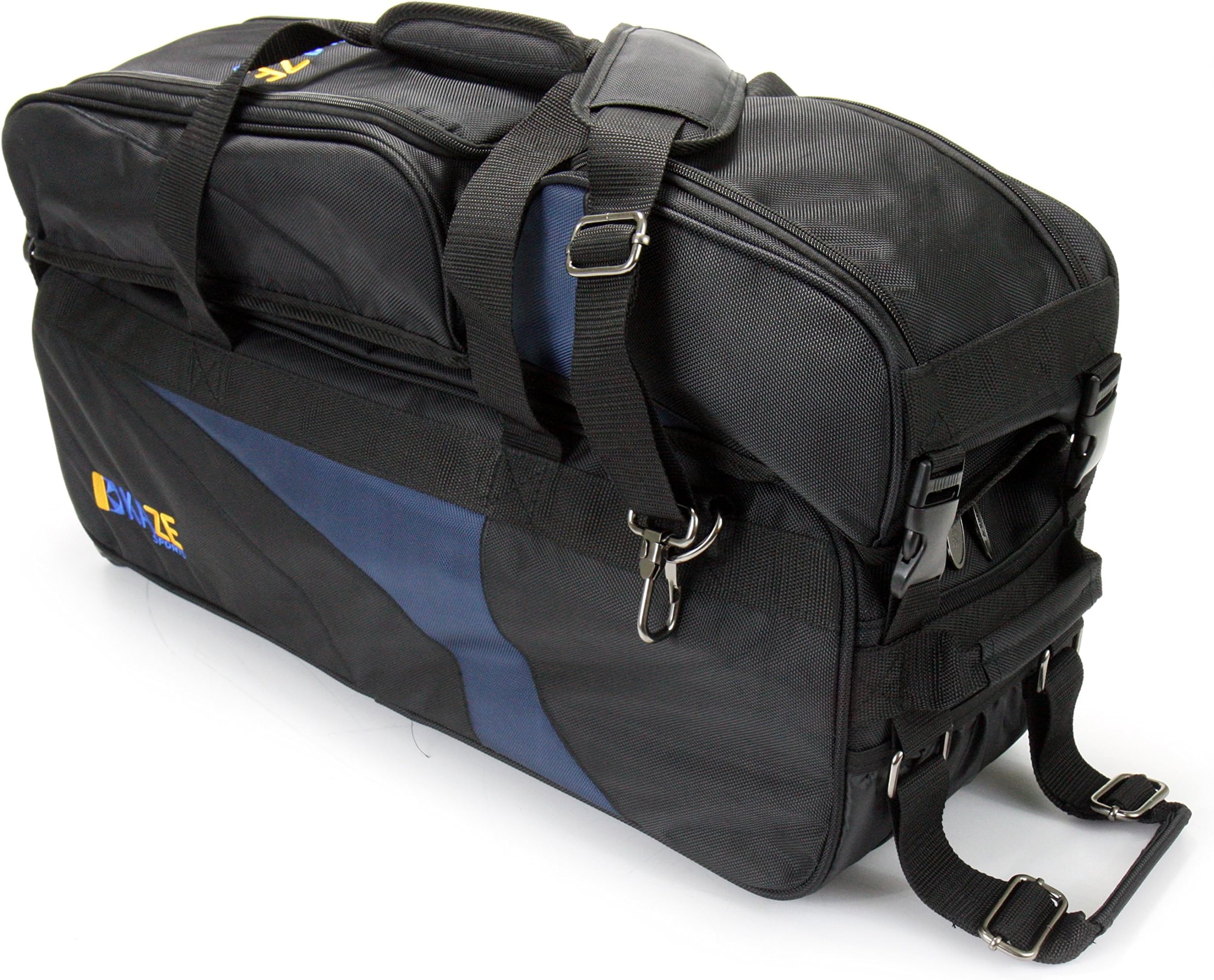 3 Ball Deluxe Bowling Tournament Roller Tote with Detachable Shoe & Accessory Bag