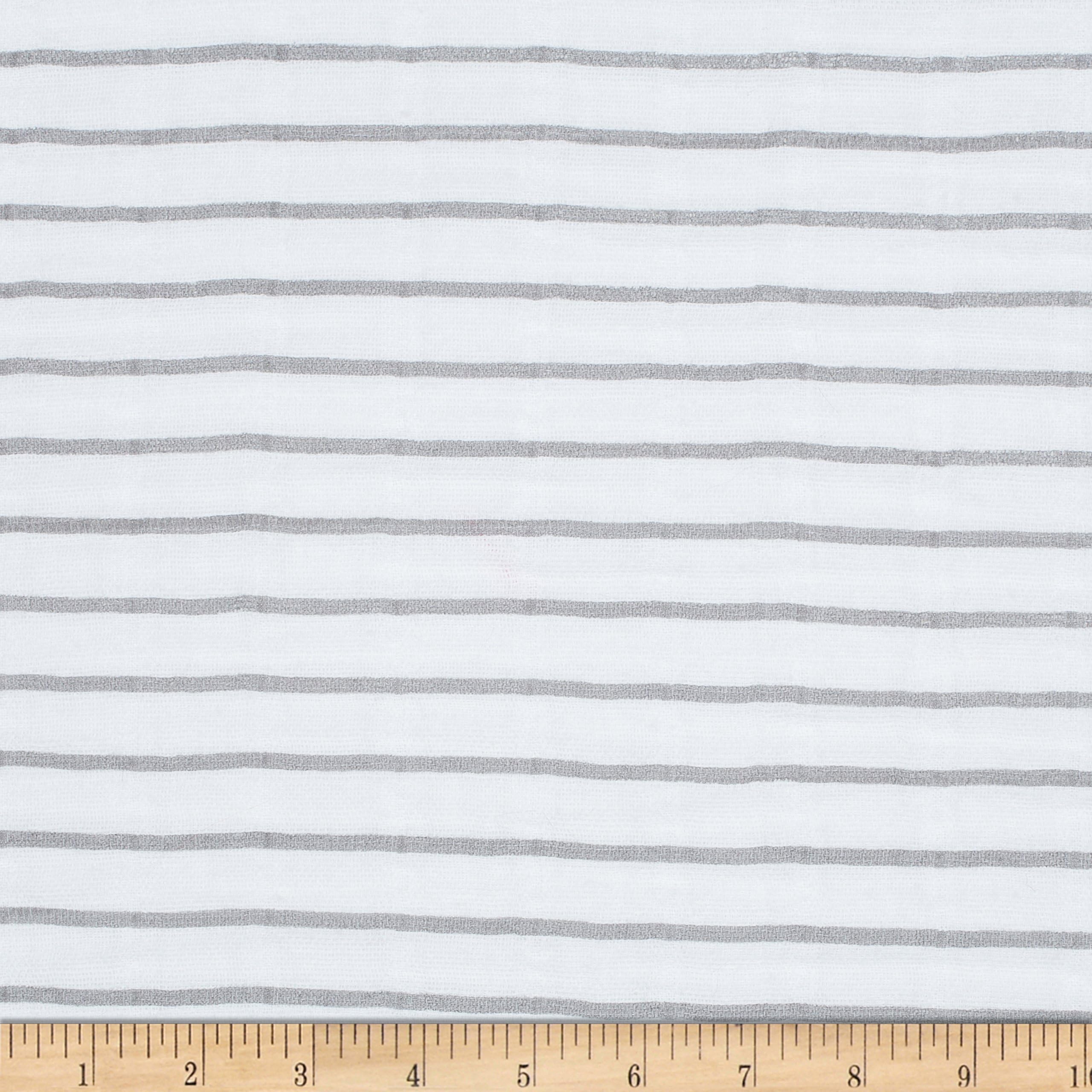 Shannon Fabrics 0591171 Shannon Embrace Double Gauze Pencil Stripe Steel Fabric by The Yard