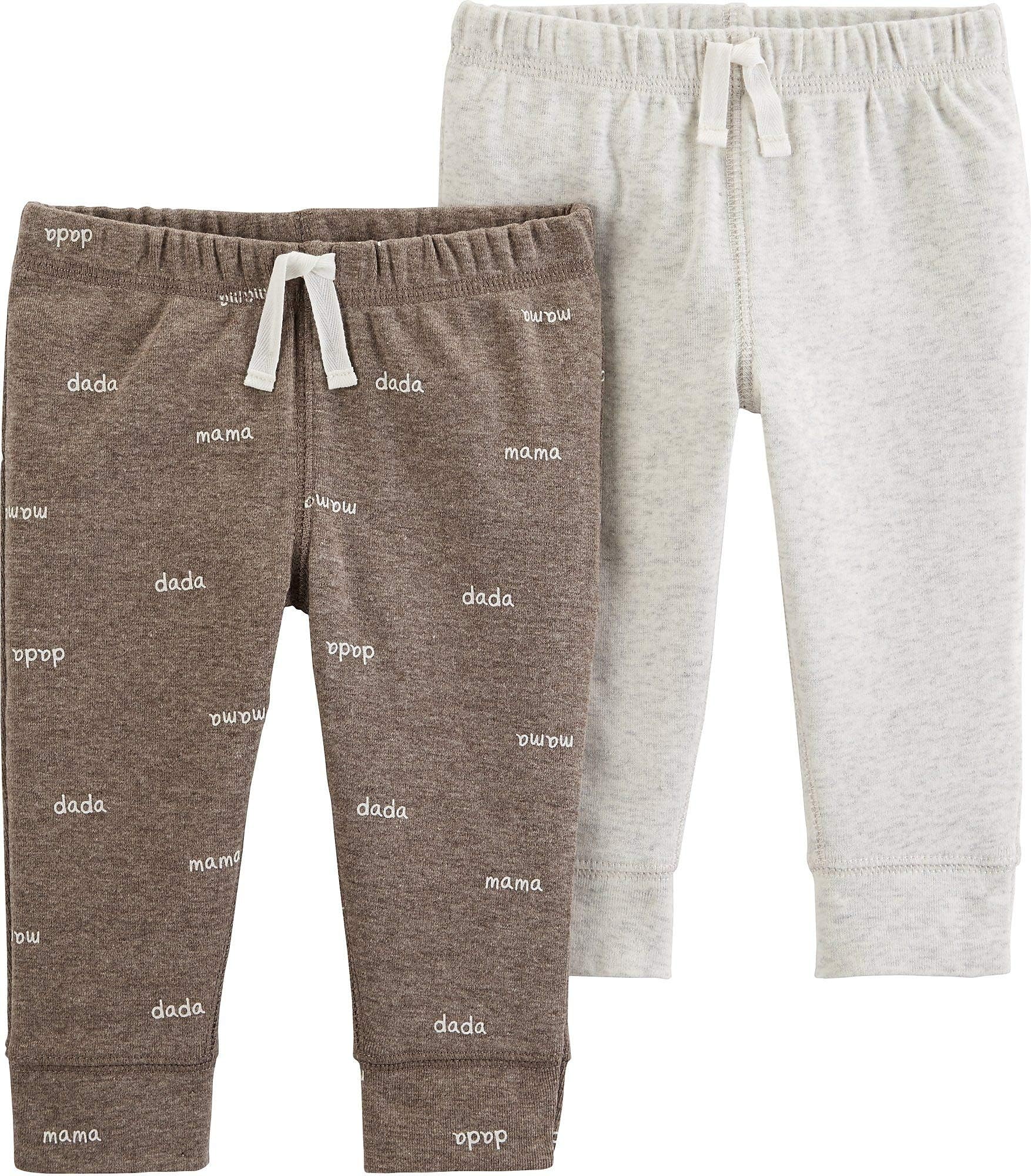 Carter's Baby Boys 2-pk. Mama Dada Heathered Pull-On Pants 6 Months Brown/Grey