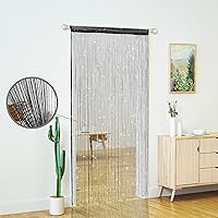 Vista 6 de 2 cortinas con tiras para puerta, divisor de sala de estar, dormitorio, puerta, colgante, decoración de lentejuelas hippie con flecos, cortinas