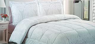 Artisan de Luxe Bedding 3 Piece King Duvet Cover Set White Paisley Medallion on Light Gray - coolthings.us