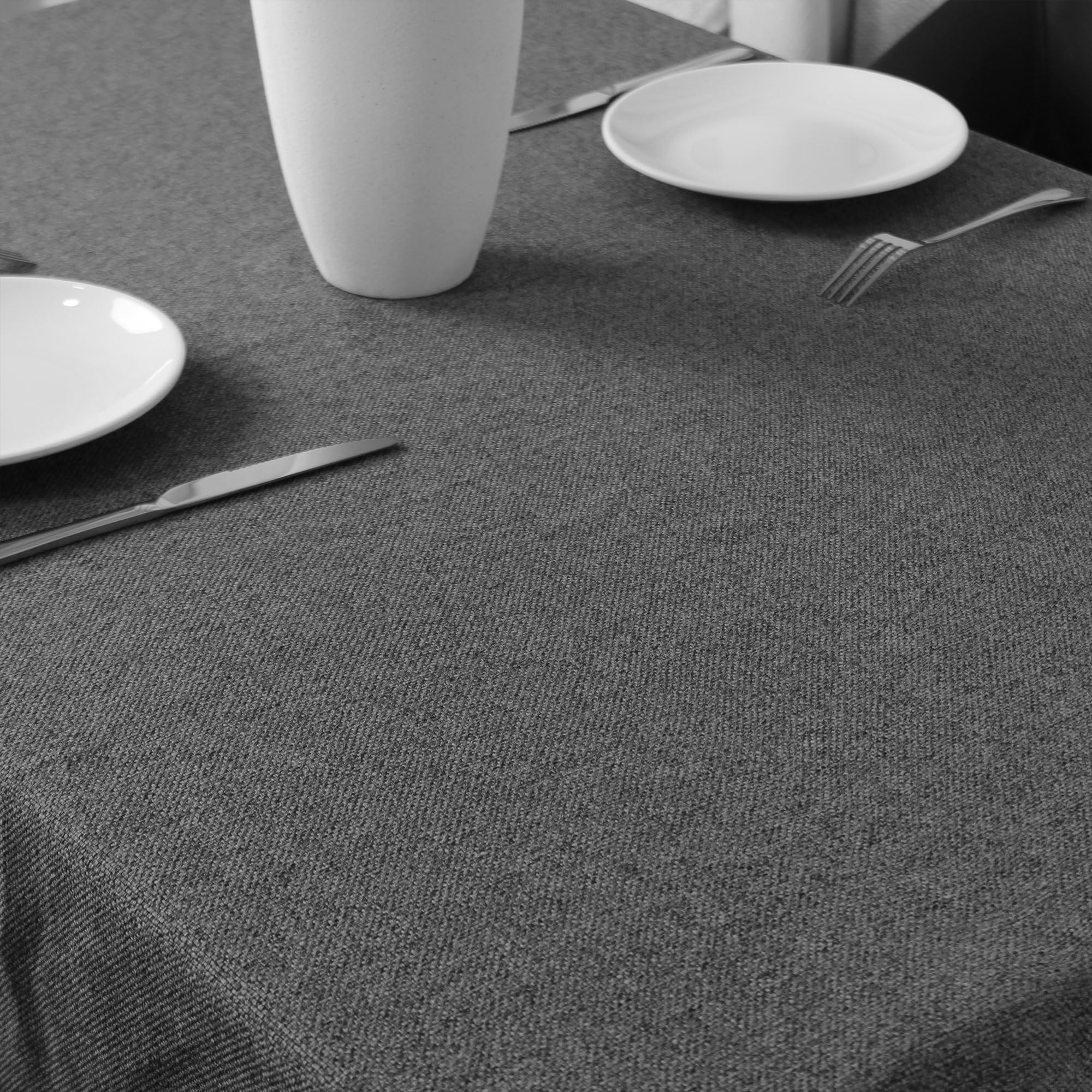 homeart Velora Dark Grey Rectangular Tablecloth 120 × 160 cm (47″ × 63″) – Premium Durable Fabric, Water-Resistant & Wipeable, Elegant Stain-Resistant Cover for Dining and Kitchen