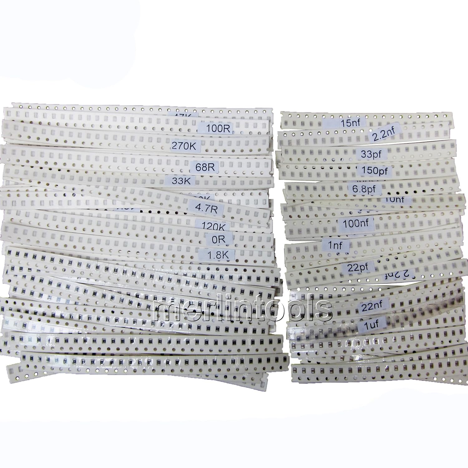 2140Pcs SMD 0805 50 Value Resistor & 32 Value Capacitor Assortment Kit