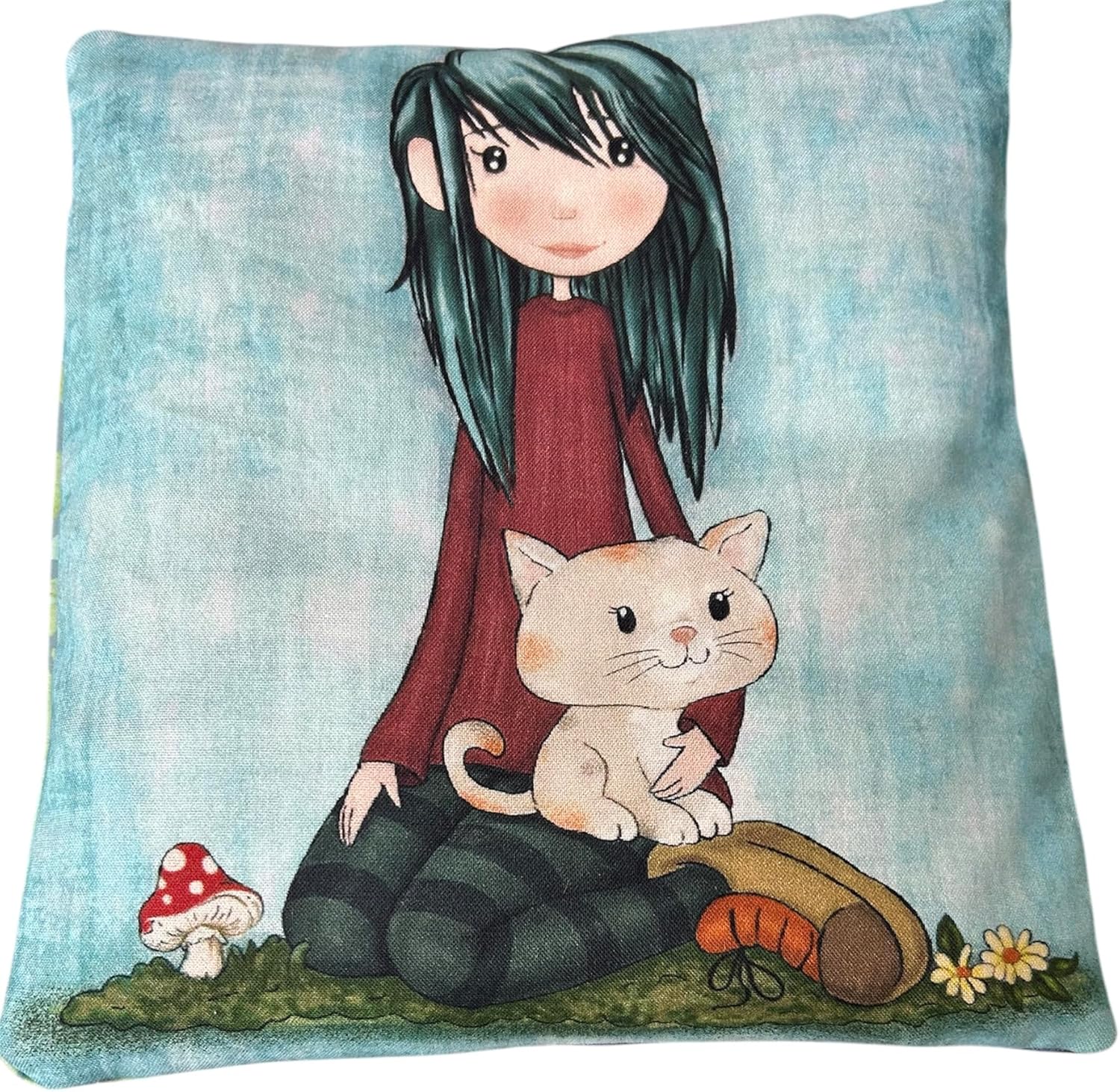 Kids Hot and Cold Therapy Pad -Microwave-Girls- Sport Injuries-Removable Cotton Cover- Cramps- Muscle Aches- Soothes Pain- Natural Sleep Aid- Unscented- My CAT