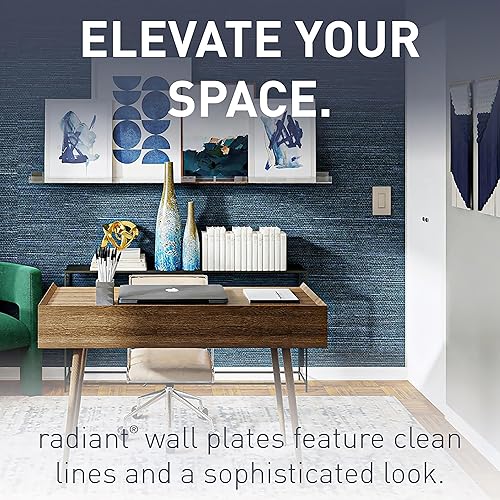 Vista 50 de Legrand - Pass & Seymour RWP263GCC6 - Placa de pared para interruptor basculante radiante, sin tornillos, 3 bandas, placa de pared de salida