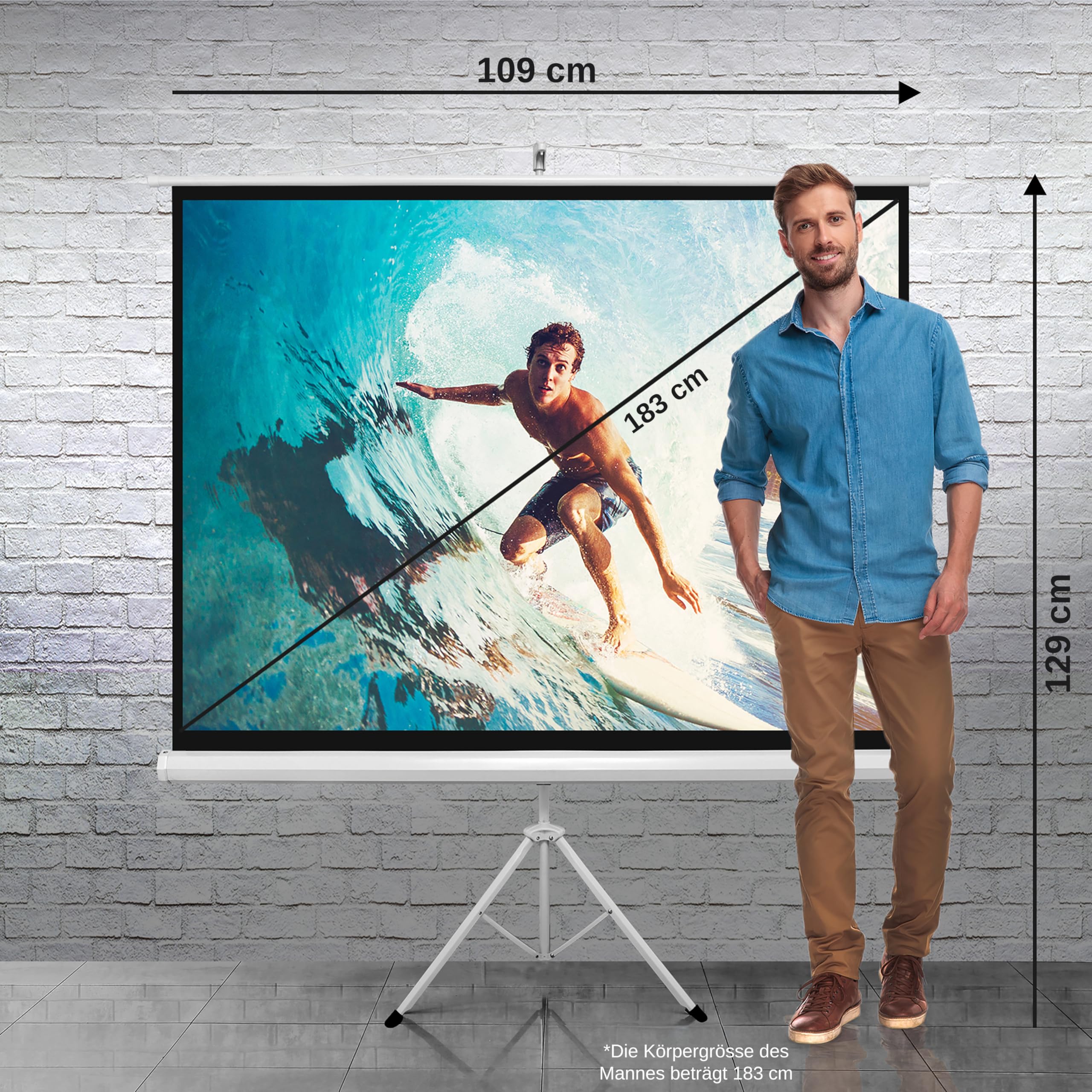 Pyle Leinwand Beamer Rollo – Bild 3