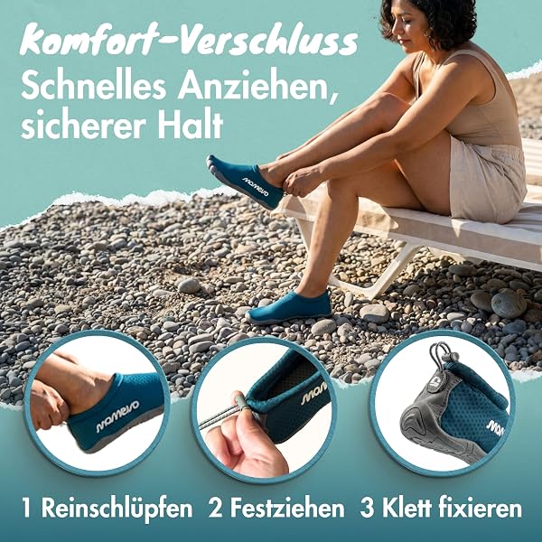WaterMates Badeschuhe für Damen & Herren – leichte, rutschfeste Aquaschuhe mit breiter Zehenbox, schnelltrocknend für Strand, Pool & Meer - 2