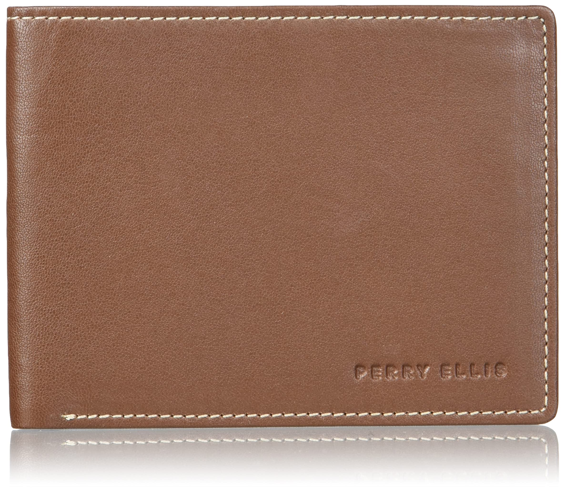 Men's Portfolio Slim Bi-fold with Contrast Stitch RFID Wallet
