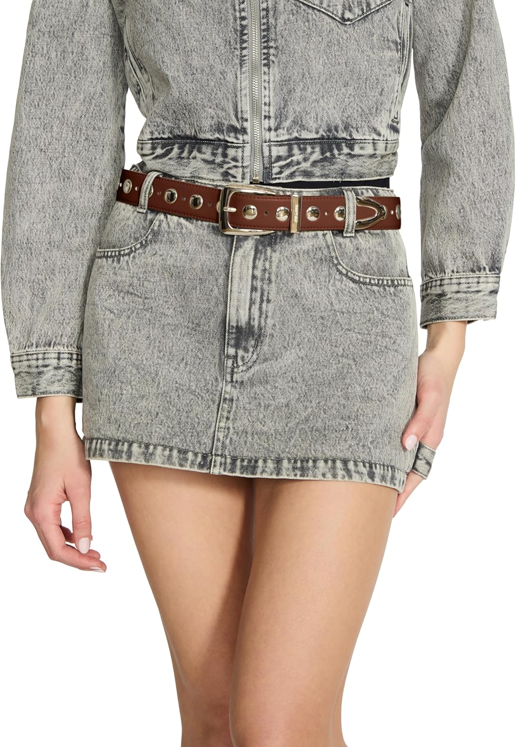 Steve Madden Women's Kingston Studded Pant Belt