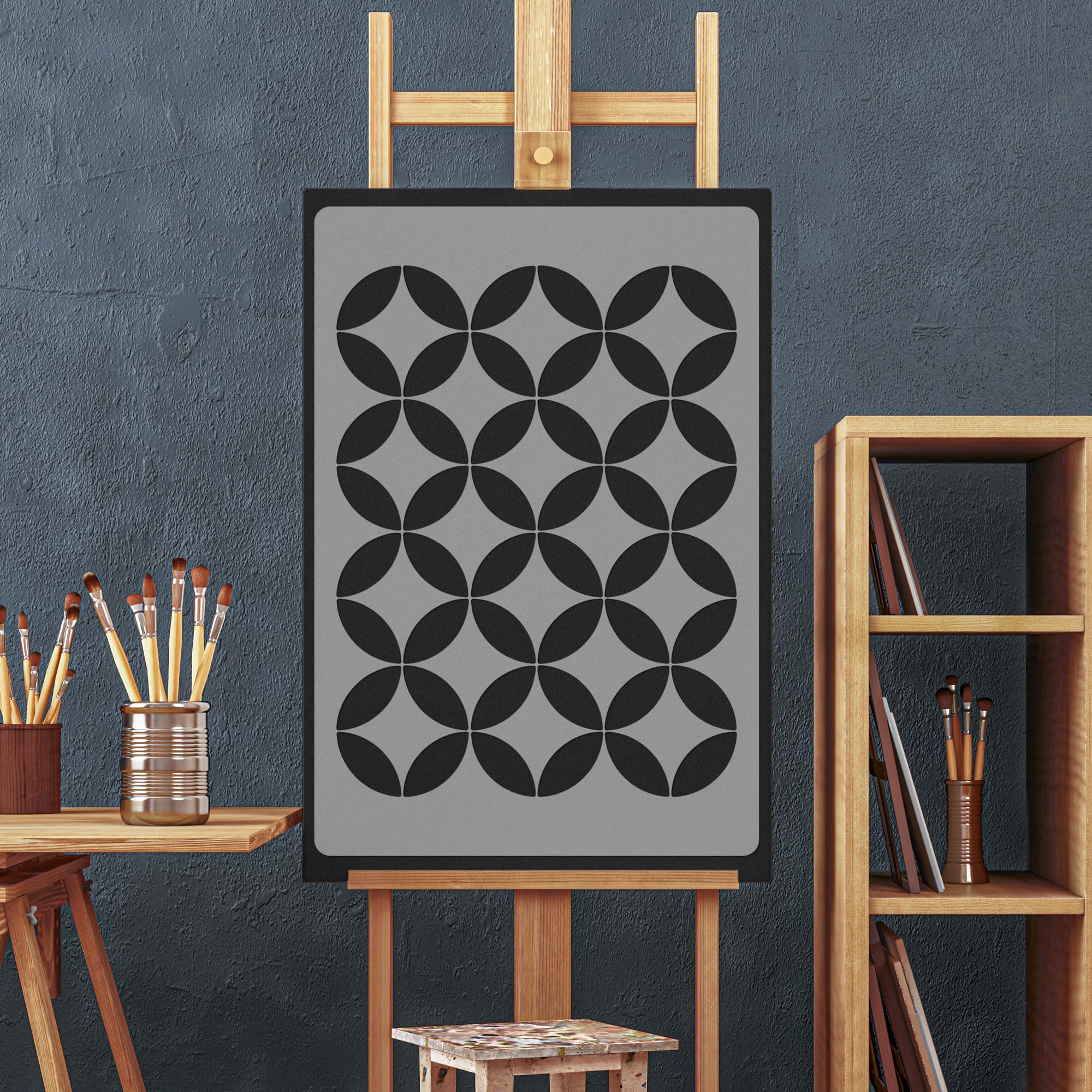 NAKLEO Stencil per Pittura Grandi Dimensioni 59x95cm, Rabat Marocchino Geometrico Modello per Pareti, Plastica e Riutilizzabile Fai Da Te Carta da Parati Decorazioni Casa, Muro Legno Mobili