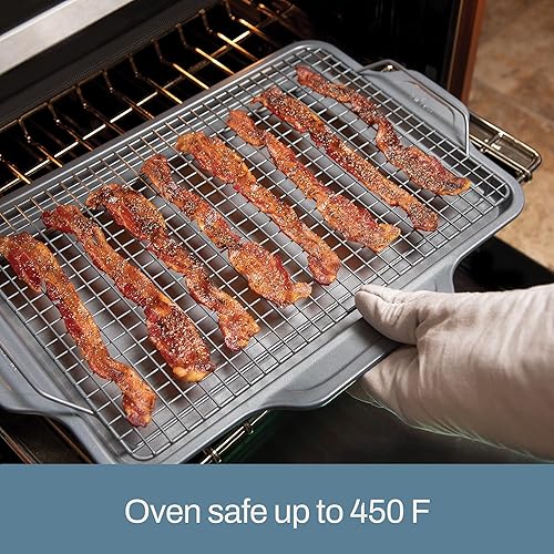 Miniatura 6 de All-Clad Pro-Release Juego de Utensilios Antiadherentes para Hornear de 2 Piezas Seguro para Horno 450F Bandeja Media, Bandeja para Galletas, Molde