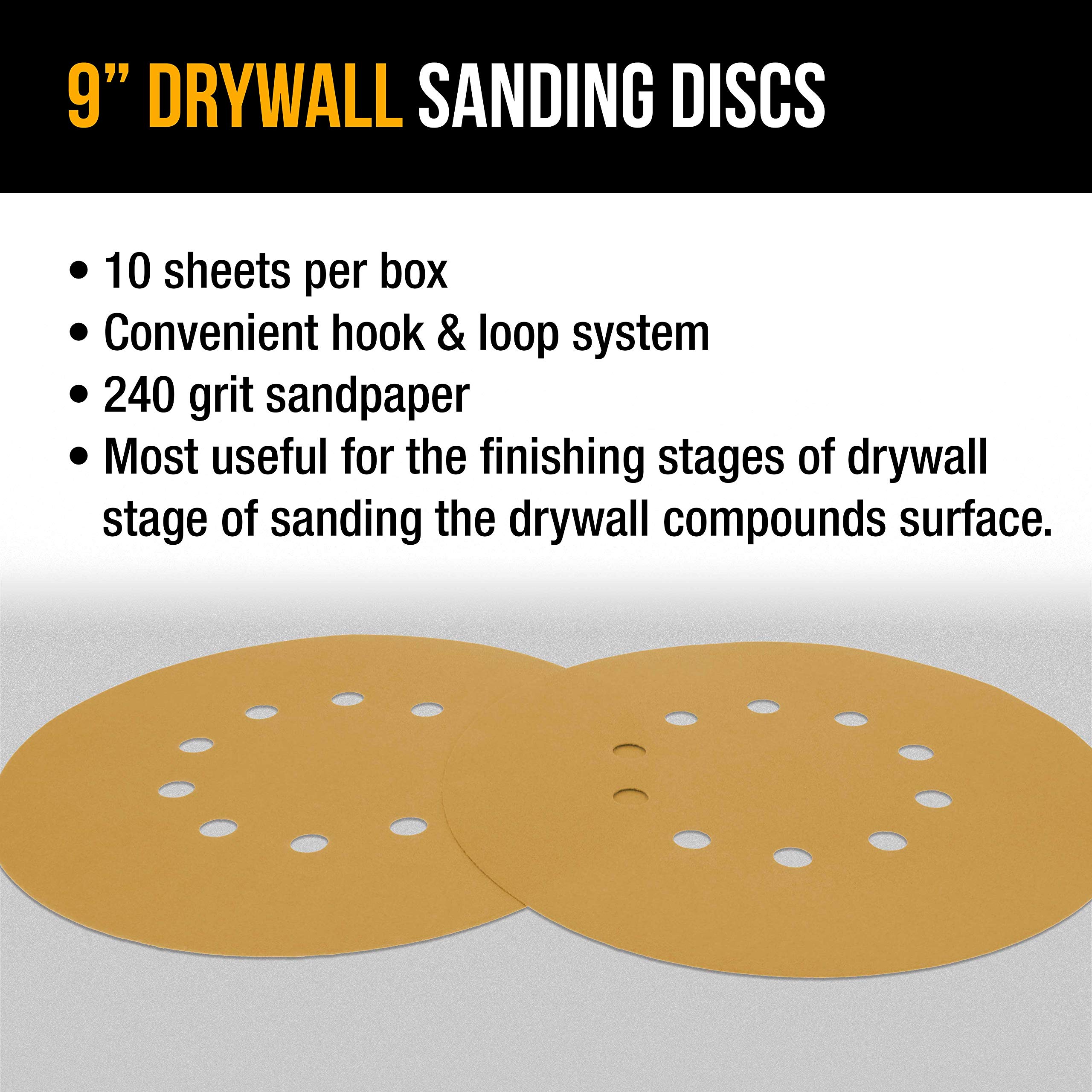 Dura-Gold Sanding Discs - 9" 240 Grit (Box of 10) -4