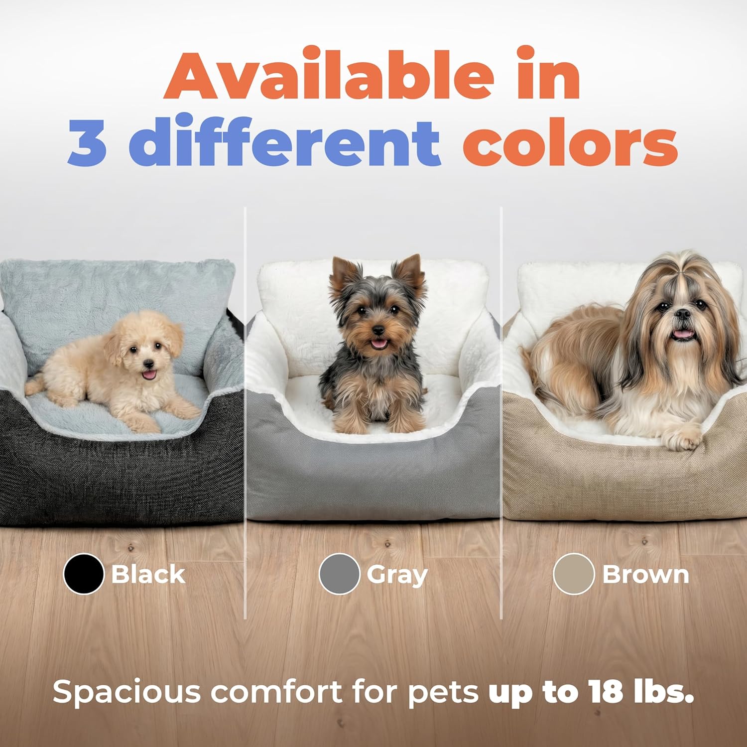 Best Pet Supplies Elevated Dog Car Seat for Small Dogs, Booster Seat with Safety Tether & Storage, Washable Travel Pet Seat for Front or Back Seat, Up to 25 lbs - Black - 21 x 20 x 14