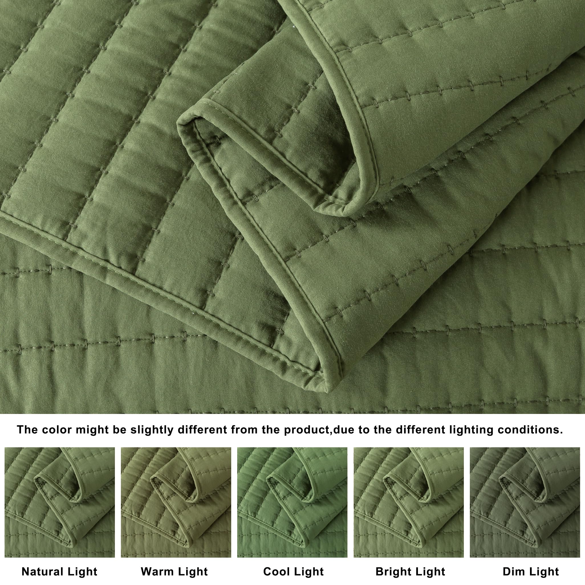 R.SHARE Copriletto matrimoniale estivo 260 × 225 cm, 100% microfibra trapuntato, Coperta Divano Giorno ultra morbida, Copriletto Letto Multiuso-(senza federa)-Verde