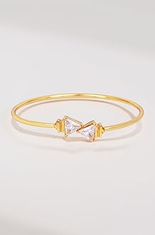 Jewellery Bracelet For Women Gold Plated Dazzling Free Size Cuff Kada Bracelet with White Crystals for Girls and Women-101555 BR