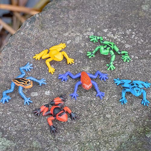 Miniatura 2 de Accoutrements Archie McPhee Itty Bitty Poison Dart Frogs - Ranas de vinilo suave diminutas y adorables en varios colores y poses perfectas para