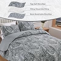 Vista 120 de DJY Juego de edredón de cachemira marrón, tamaño Queen, juego de colcha bohemia de 3 piezas, ropa de cama de microfibra suave y ligera con estampado