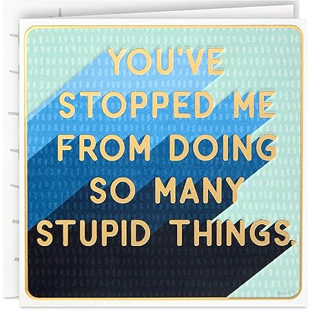 Amazon Com Hallmark Good Mail Funny Birthday Card Thank You Card Friendship Card Stopped Me From Doing So Many Stupid Things Office Products