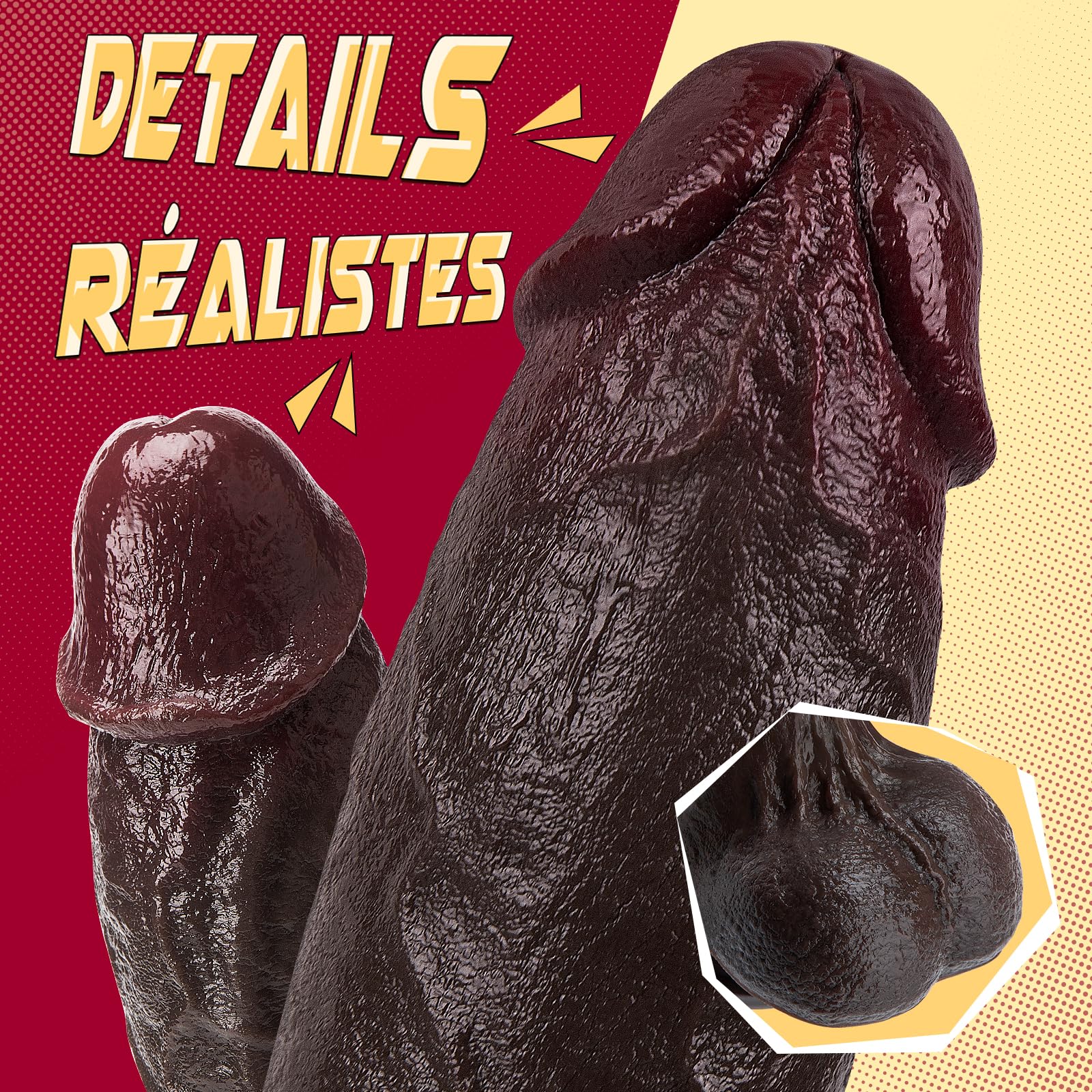 27CM Gode Sex Toýs Femme Homme - Sex Toys Godemichets XXL Réaliste Large Dildo avec Prépuce Coulissant et Veines Réalistes, Gros Godemichés Sextoyse Couple Gay Plug Anal Anus avec Ventouse Puissante