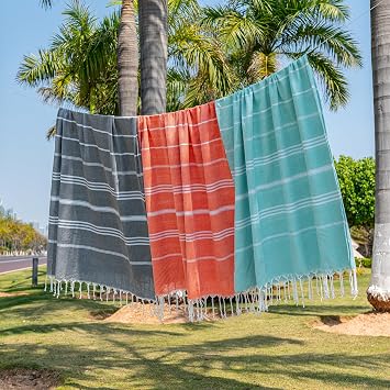 Aegero Turkish Beach Towel, 36x71 Quick Dry Sand Free Oversized Bath Pool Swim Towel, Lightweight Travel Turkish Towels Vacation Essentials, Dark Gray