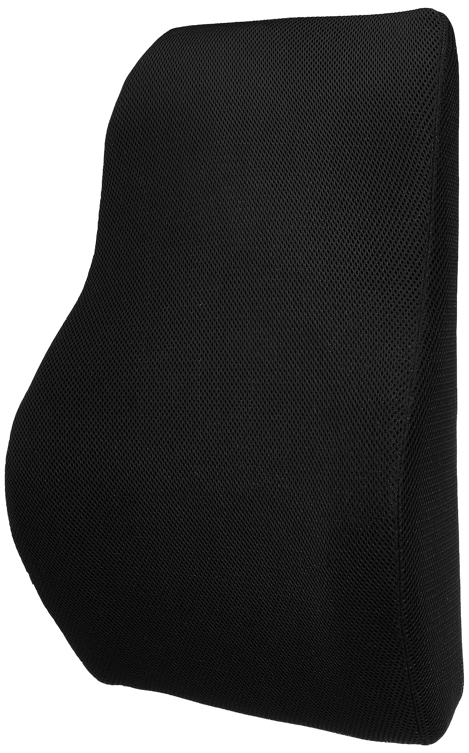 Amazon Basics Backrest, Fabric Lumbar Support Orthopedic Pillow, Portable|Promotoes Posture Alignment, Back Pain Relief - 6 Months Warranty|Mesh - Black, Large